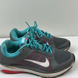 Nike Gray and Blue Athletic Shoes Breathable Mesh Design